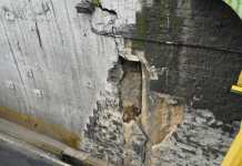 Así se ve una de las secciones del paso a desnivel de Lomas del Norte, en la zona 17.