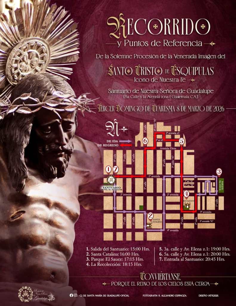 Recorrido para este Tercer Domingo de Cuaresma. Foto La Hora: FB/Santuario de Nuestra Señora de Guadalupe