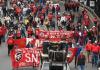 El Sindicato de Salud salió a las calles el pasado viernes 13 de marzo. Foto La Hora: José Orozco