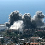 Se observa humo tras un ataque aéreo israelí contra los suburbios del sur de Beirut, Dahiyeh, Líbano, el 8 de abril de 2026, tras el anuncio del alto al fuego, en el cual Israel se excusó diciendo que no se incluye a Líbano. Foto La Hora: EFE