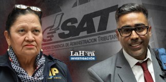 La fiscal general María Consuelo Porras y el notario David Barrera Maldonado, acusado en el caso B410. Diseño La Hora: Víctor García.