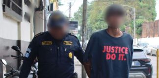 Alias "Seco", capturado cuando acudió a una subestación para denunciar la pérdida de sus documentos personales. Foto La Hora: PNC