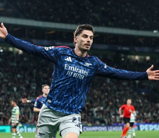 Arsenal, con un agónico gol de Kai Havertz al último minuto, venció 1-0 al Sporting de Lisboa en la ida de los cuartos de final de la Champions League.