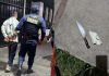Hombre detenido por acuchillar a su padre para presuntamente ser miembro del Barrio 18. Foto La Hora: PNC.