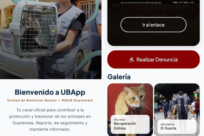 UBApp, una herramienta diseñada para que la población pueda reportar casos de maltrato animal. Foto La Hora: MAGA.