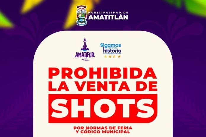Prohíben venta de “shots” de licor en la Feria de la Cruz en Amatitlán. Foto La Hora: Comuna de Amtitlán.