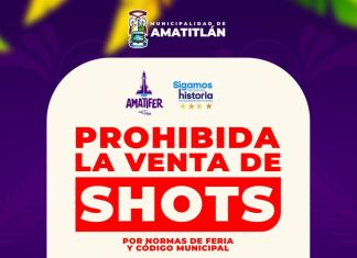 Prohíben venta de “shots” de licor en la Feria de la Cruz en Amatitlán. Foto La Hora: Comuna de Amtitlán.