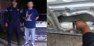 Guatemalteco es capturado en El Salvador con presunta droga valorada en más de $10 mil. Foto La Hora: PNCSV.