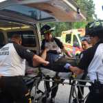 Agente de la PNC y tres personas más resultan heridas durante ataque armado en San Juan Sacatepéquez. Foto La Hora: CVB.