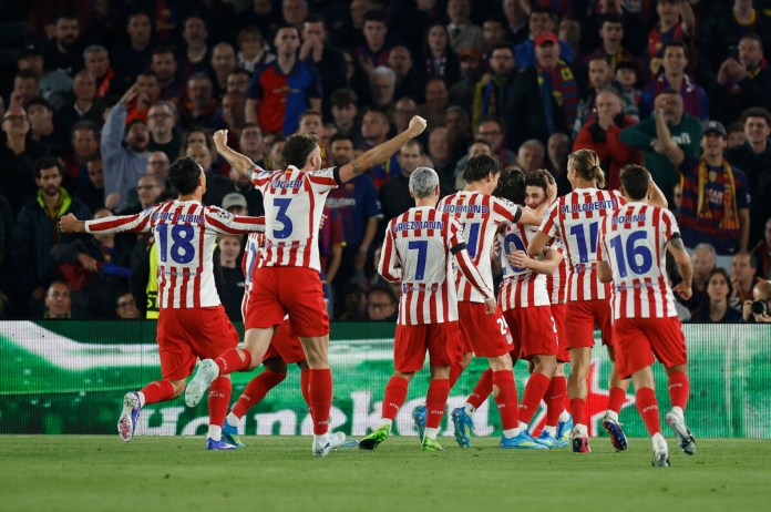 Atlético de Madrid venció 2-0 al FC Barcelona en el partido de ida de los cuartos de final de la UEFA Champions League.
