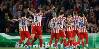 Atlético de Madrid venció 2-0 al FC Barcelona en el partido de ida de los cuartos de final de la UEFA Champions League.