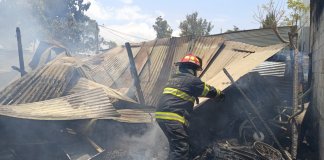 Incendio atendido por Bomberos Municipales Departamentales. Foto La Hora: Asonbomd