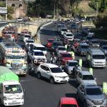 El tránsito vehicular no se ha visto afectado en bulevar Liberación hacia El Obelisco tras la manifestación. Foto La Hora: José Orozco