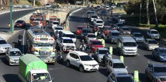 El tránsito vehicular no se ha visto afectado en bulevar Liberación hacia El Obelisco tras la manifestación. Foto La Hora: José Orozco