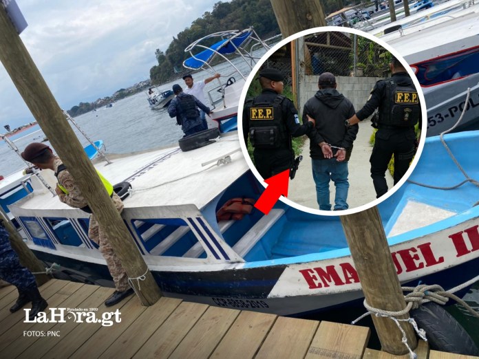 Agentes de la Policía Nacional Civil, (PNC) capturan a piloto de lancha en aparente estado de ebriedad. Foto: PNC
