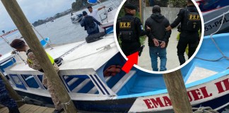 Agentes de la Policía Nacional Civil, (PNC) capturan a piloto de lancha en aparente estado de ebriedad. Foto: PNC