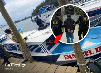 Agentes de la Policía Nacional Civil, (PNC) capturan a piloto de lancha en aparente estado de ebriedad. Foto: PNC