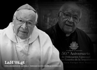 Fallece monseñor Mario Enrique Ríos Montt, hermano del expresidente de facto, el general Efraín Ríos Montt. Foto La Hora: Víctor García