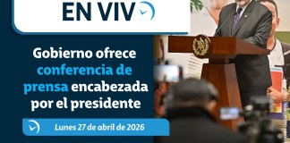 Al mediodía de este lunes 27 de abril, el presidente Bernardo Arévalo estará ofreciendo declaraciones a la prensa en La Ronda.
