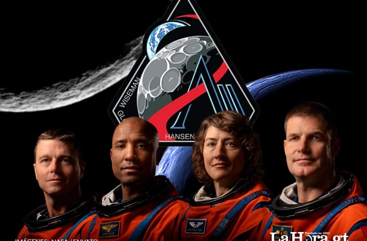 Los cuatro astronautas del Artemis II, quienes viajaron a la órbita lunar después de más de 50 años del último viaje tripulado. Foto La Hora: Alejandro Ramírez