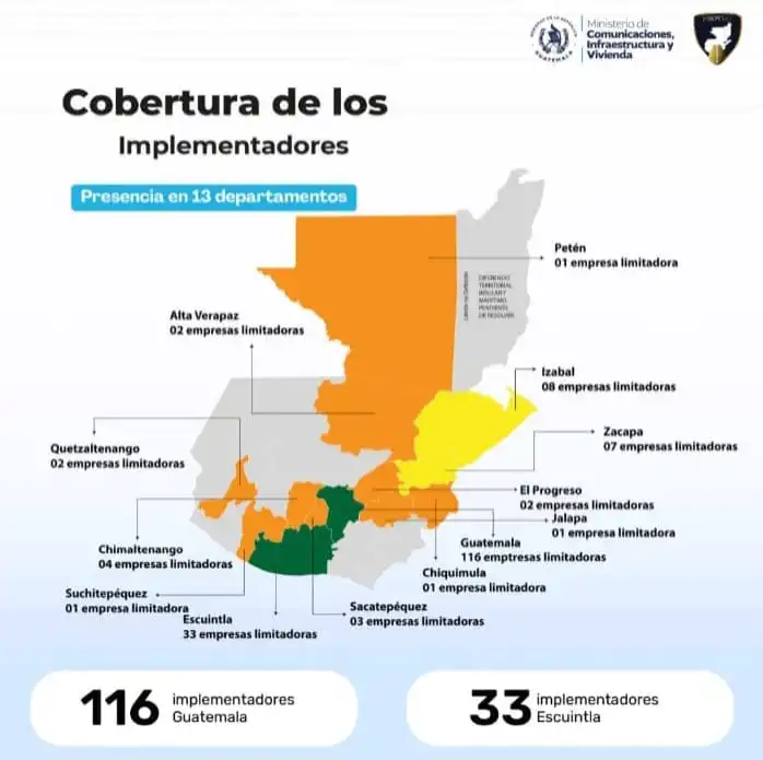 El mapa ilustra dónde se ubican las empresas autorizadas para instalar reguladores de velocidad en los vehículos. Foto: La Hora/CIV.