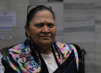La fiscal general María Consuelo Porras, el pasado 9 de abril, tras salir de una entrevista en la Corte Suprema de Justicia. Foto La Hora: Daniel Ramírez.