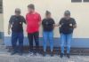 Presuntos responsables del robo de medicina de un hospital infantil, capturados en Izabal. Foto La Hora: PNC