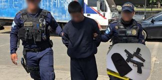 Presunto sicario de la mara Salvatrucha alias "La Princesa" capturado en Amatitlán. Foto La Hora: PNC