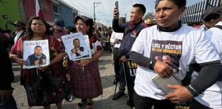 Protesta de los 48 cantones de Totonicapán por el cumplimiento de un año del arresto de Luis Pacheco y Héctor Chaclán. Foto La Hora: Jose Orozco