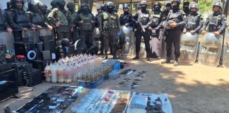 Resultado de la requisa realizada en la Granja Modelo de Rehabilitación Cantel, Quetzaltenango. Foto La Hora: PNC