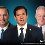 Los senadores estadounidenses —el republicano Michael S. Lee y el demócrata Tim Kaine y— piden a Marco Rubio respaldo previo a elección clave de Fiscal General. Foto La Hora: Retratos oficiales del Senado de EE. UU.