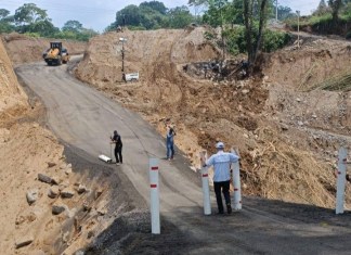 Ruta Cito Zarco donde ocurrió el colapso vial. Foto La Hora: Canal 46 News Nuestro Canal