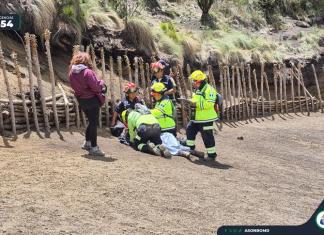 Rescatan a turista brasileña extraviada en el volcán de Acatenango. Foto La Hora: Asonbomd.