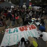 El movimiento Landivariano mostró su respaldo a la Usac debido a la crisis que se vive ante la reelección de Walter Mazariegos como rector. Foto La Hora: José Orozco