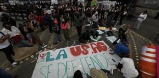 El movimiento Landivariano mostró su respaldo a la Usac debido a la crisis que se vive ante la reelección de Walter Mazariegos como rector. Foto La Hora: José Orozco