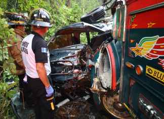 Al menos 10 heridos y un fallecido tras accidente de tránsito en el km 49 de la ruta Palín, Escuintla. Foto: CVB