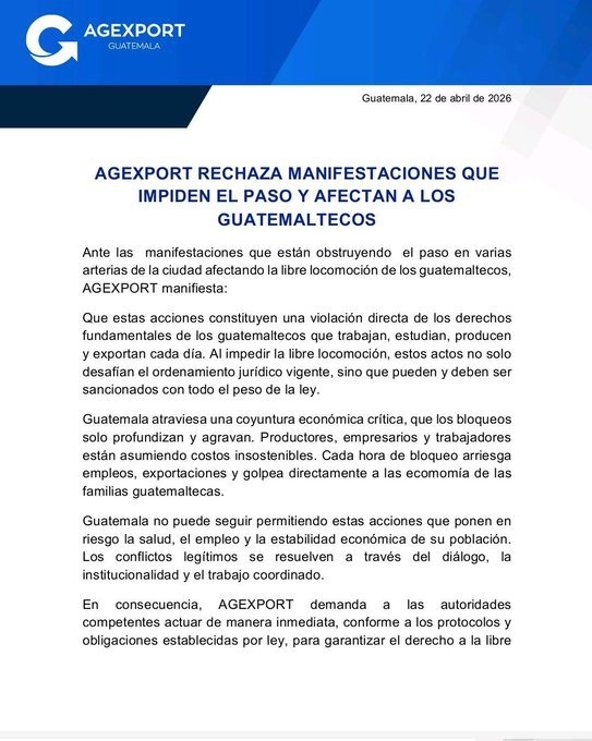 agexport manifestaciones