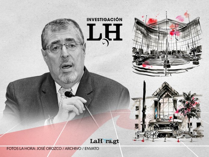 El presidente Bernardo Arévalo anunció que pedirá investigar el contrato por el nuevo sistema biométrico del Renap. Arte: La Hora/Alejandro Ramírez.