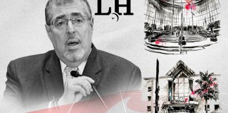 El presidente Bernardo Arévalo anunció que pedirá investigar el contrato por el nuevo sistema biométrico del Renap. Arte: La Hora/Alejandro Ramírez.