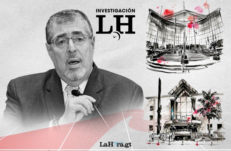 El presidente Bernardo Arévalo anunció que pedirá investigar el contrato por el nuevo sistema biométrico del Renap. Arte: La Hora/Alejandro Ramírez.