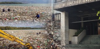 El lago de Amatitlán continúa sin tener soluciones para su saneamiento tras decisiones de la CC y la Anam de Sebastián Siero. Diseño La Hora: Alejandro Ramírez