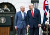 Presidente de los Estados Unidos, Donald Trump (d), junto al rey Carlos III del Reino Unido durante su visita a Washington. Foto La Hora: EFE