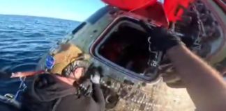 Los cuatro integrantes de la tripulación fueron puestos a salvo por la Marina de los Estados Unidos tras el retorno de la misión. Foto La Hora: captura de pantalla Reid Wiseman/X