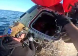 Los cuatro integrantes de la tripulación fueron puestos a salvo por la Marina de los Estados Unidos tras el retorno de la misión. Foto La Hora: captura de pantalla Reid Wiseman/X