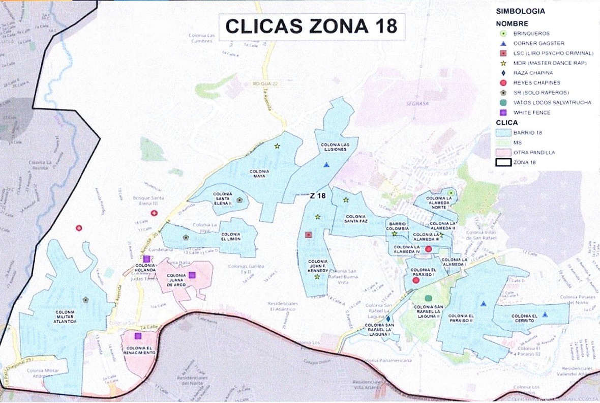 Mapa clicas zona 18