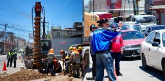 De 451 pilotes fundidos para la construcción del paso a desnivel Cuchilla El Milagro, la municipalidad de Mixco informó que van 300. Foto La Hora: Neto Bran/FB