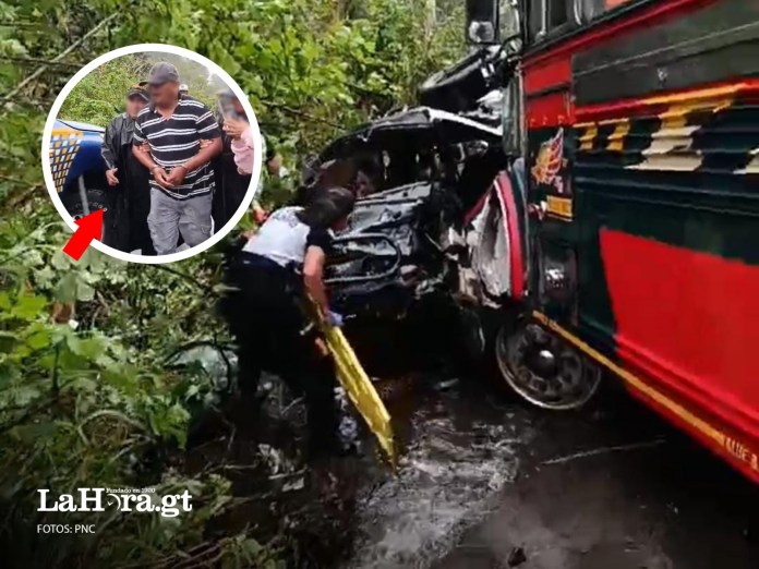 El piloto de la unidad involucrada en el accidente del km 49 Palín, Escuintla, fue capturado y multado con Q25 mil. Foto; La Hora/PNC