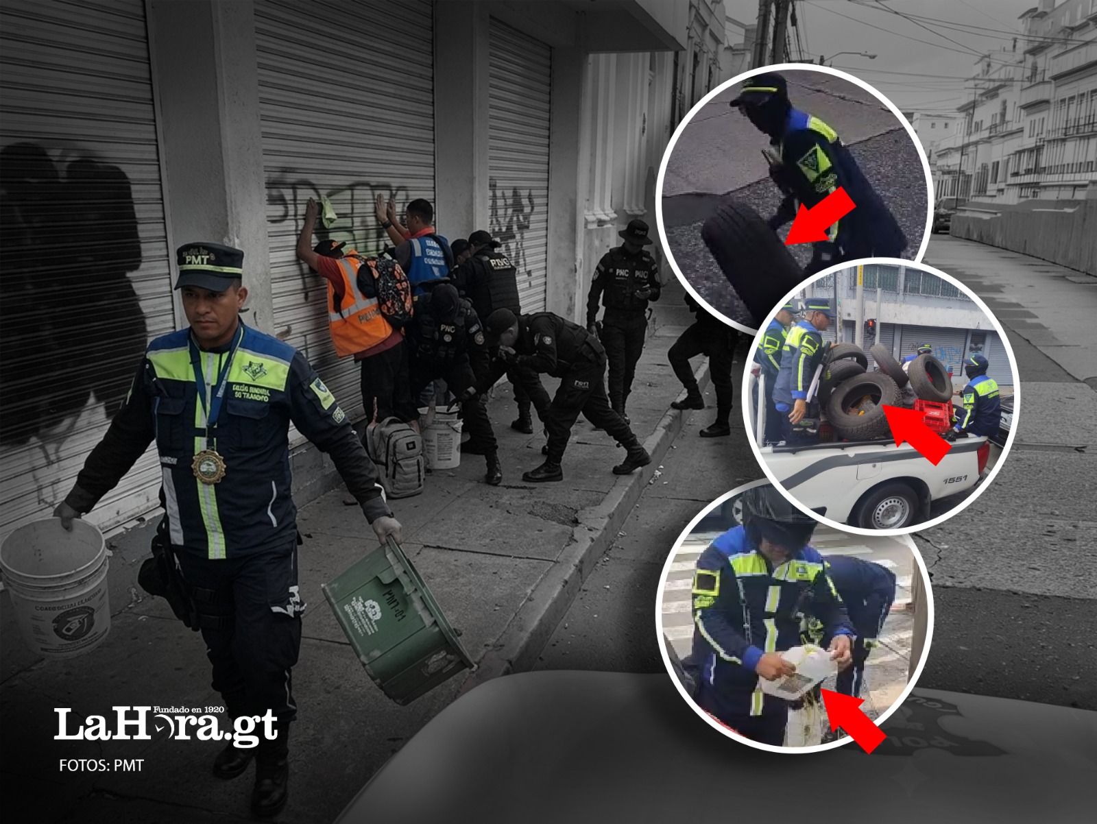 Con apoyo de drones, la PMT retira a aparta parqueos en zonas 1, 2 y 3 durante operativos por Semana Santa