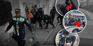 Este viernes 3 de abril, agentes de la Policía Municipal de Tránsito (PMT) de Guatemala llevaron a cabo operativos de control y retiro de aparta parqueos en el Centro Histórico. Foto: La Hora/ PMT