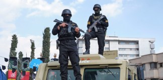 Revolucionaria Alireza Tangsiri en la plaza Engelab de Teherán el 1 de abril.